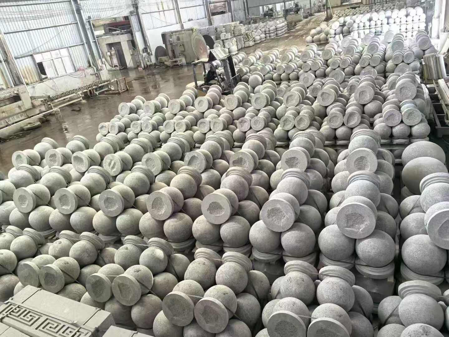 廊坊芝麻白圆球 石球 挡车球